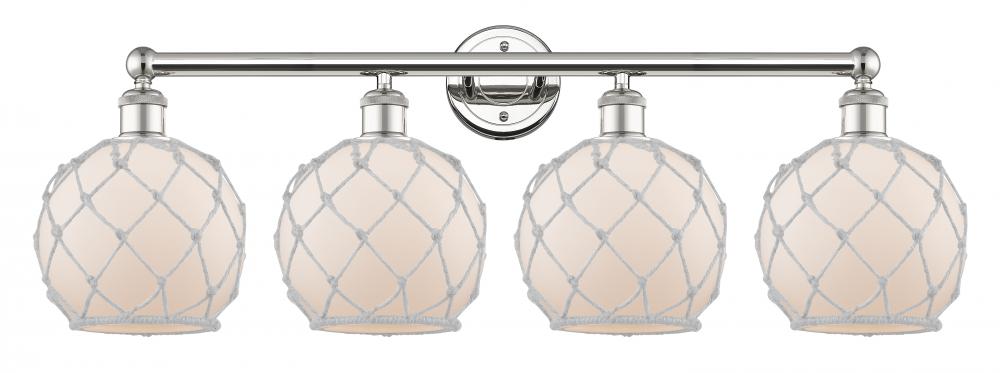 Farmhouse Rope - 4 Light - 35 inch - Polished Nickel - Bath Vanity Light