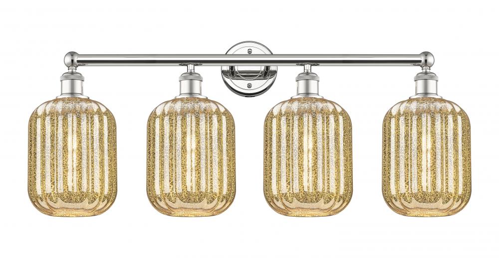 Preston Cylinder - 4 Light - 34 inch - Polished Nickel - Bath Vanity Light