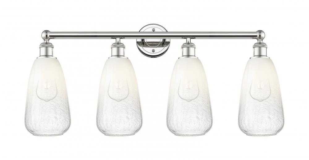 Brookhaven Almond - 4 Light - 33 inch - Polished Nickel - Bath Vanity Light