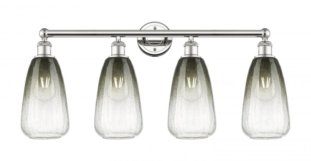 Brookhaven Almond - 4 Light - 33 inch - Polished Nickel - Bath Vanity Light