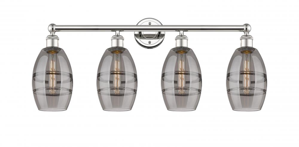 Vaz - 4 Light - 33 inch - Polished Nickel - Bath Vanity Light