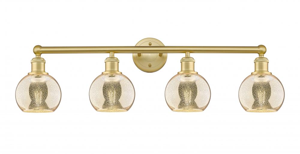 Athens - 4 Light - 33 inch - Satin Gold - Bath Vanity Light