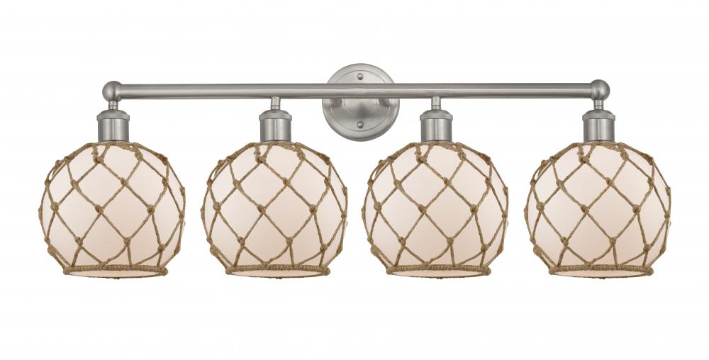 Farmhouse Rope - 4 Light - 35 inch - Brushed Satin Nickel - Bath Vanity Light