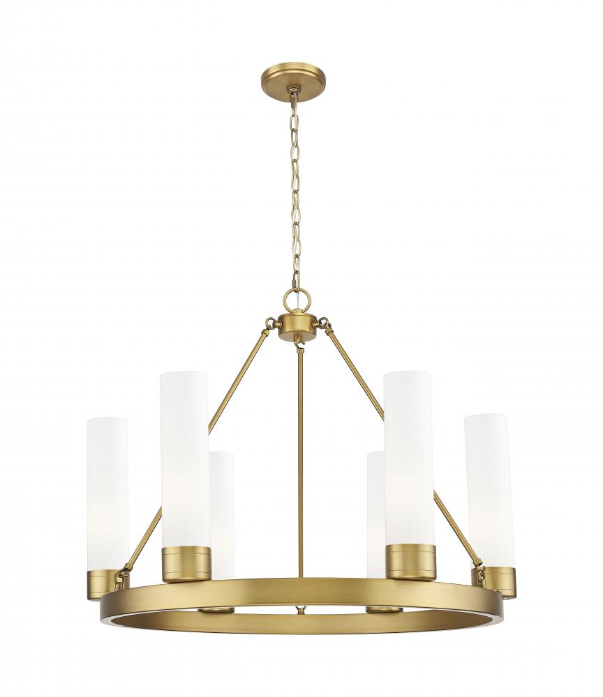 Boreas - 6 Light - 29 inch - Brushed Brass - Chandelier