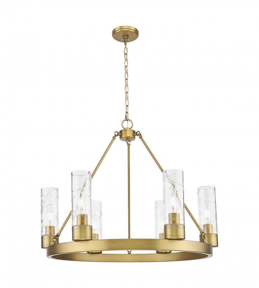 Boreas - 6 Light - 29 inch - Brushed Brass - Chandelier