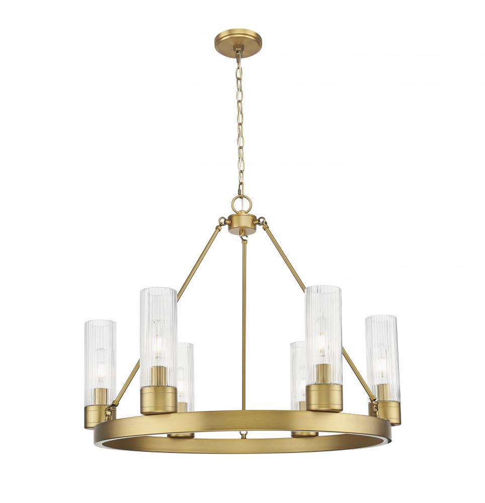 Boreas - 6 Light - 29 inch - Brushed Brass - Chandelier