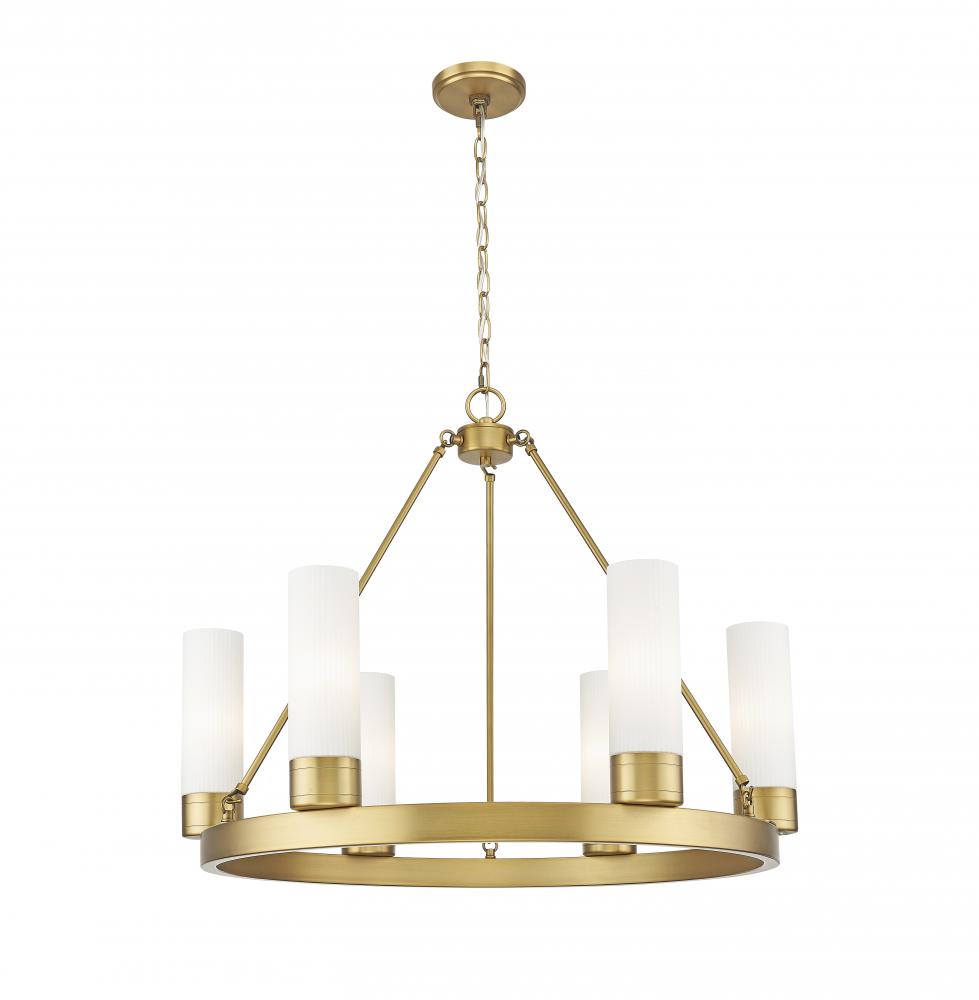 Boreas - 6 Light - 29 inch - Brushed Brass - Chandelier