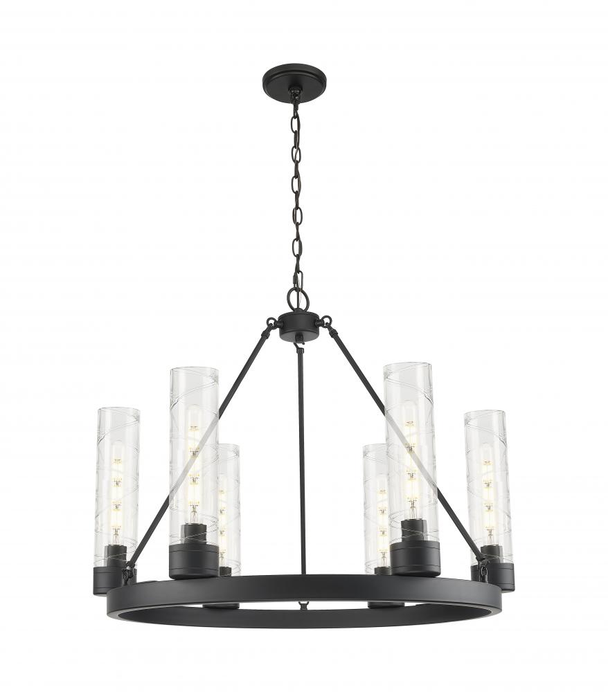 Boreas - 6 Light - 29 inch - Matte Black - Chandelier