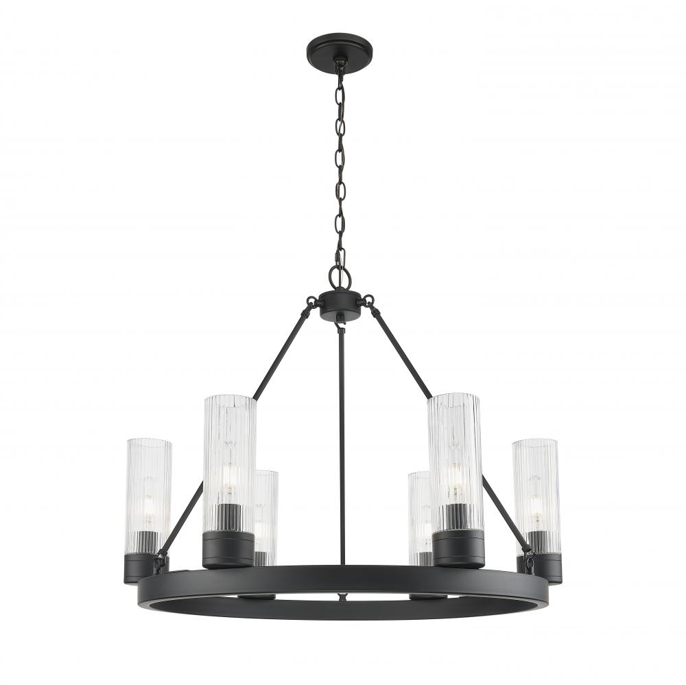 Boreas - 6 Light - 29 inch - Matte Black - Chandelier