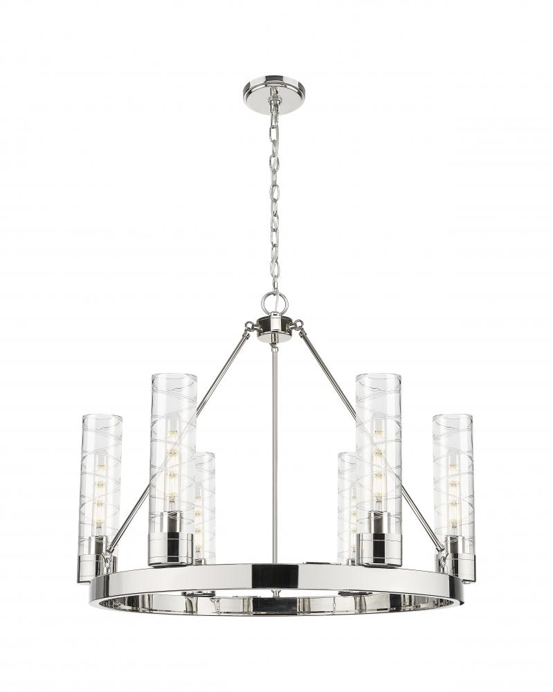 Boreas - 6 Light - 29 inch - Polished Nickel - Chandelier