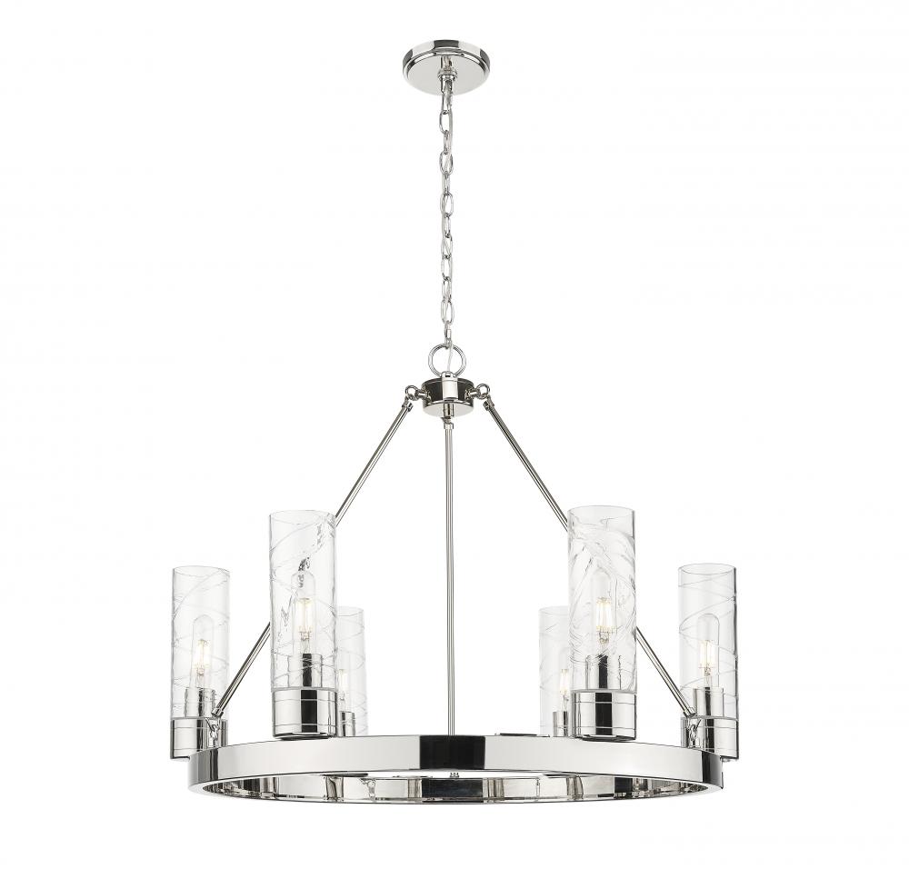 Boreas - 6 Light - 29 inch - Polished Nickel - Chandelier