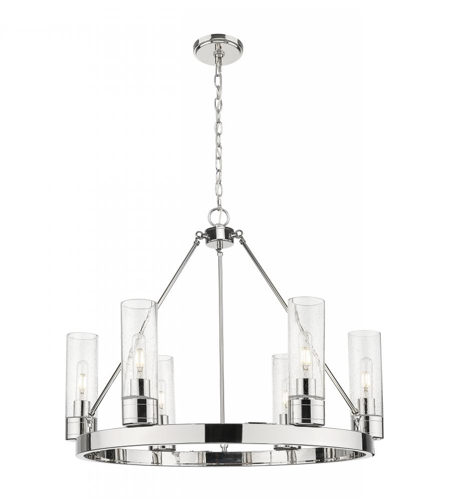 Boreas - 6 Light - 29 inch - Polished Nickel - Chandelier