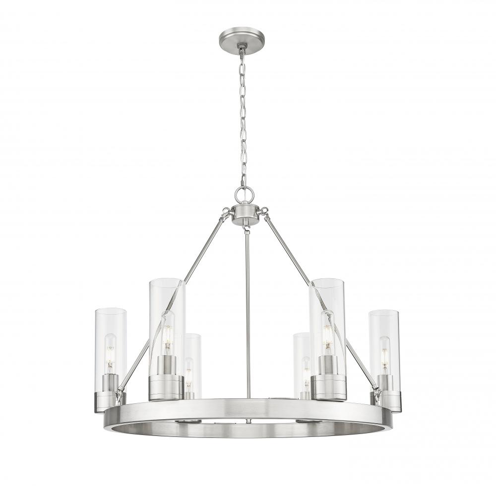 Boreas - 6 Light - 29 inch - Satin Nickel - Chandelier