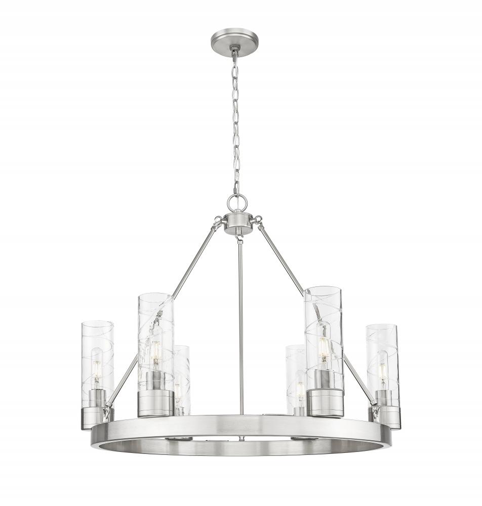Boreas - 6 Light - 29 inch - Satin Nickel - Chandelier