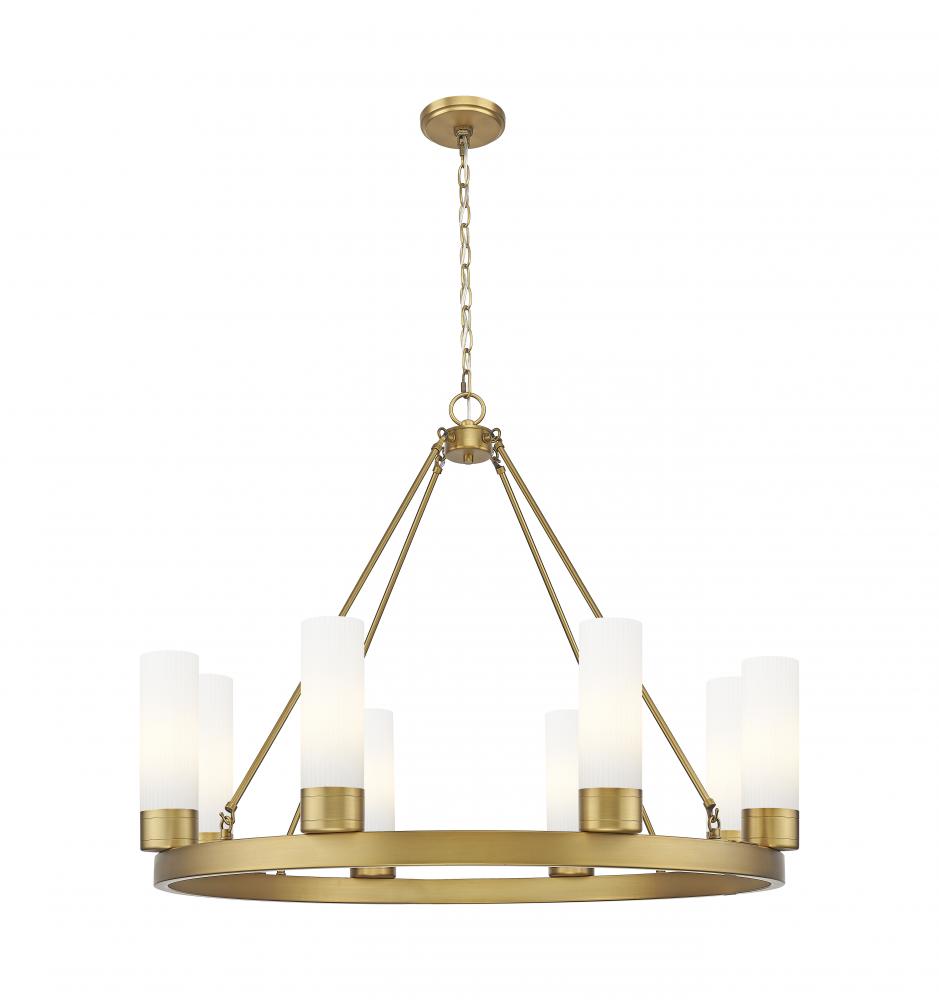 Boreas - 8 Light - 36 inch - Brushed Brass - Chandelier