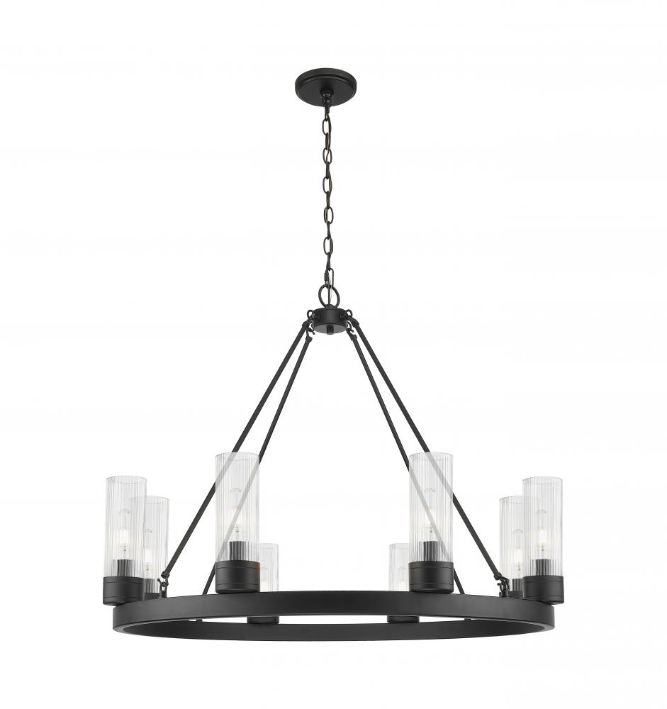 Boreas - 8 Light - 36 inch - Matte Black - Chandelier