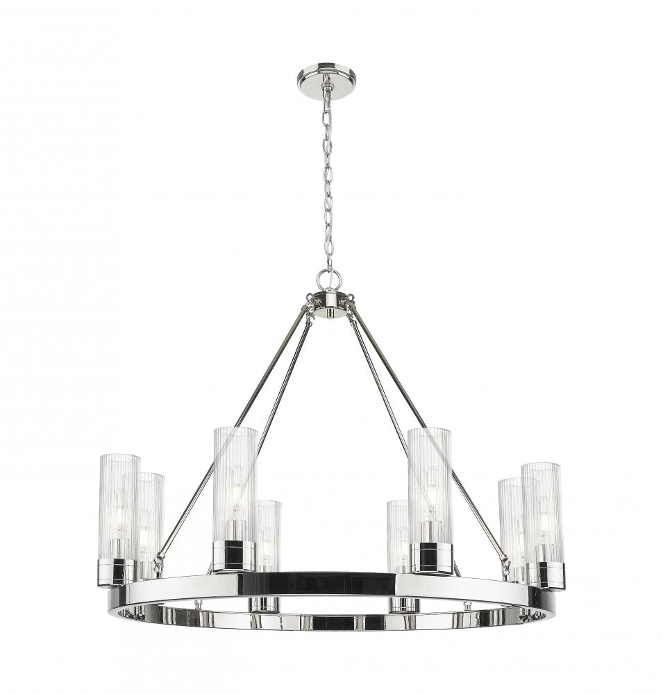 Boreas - 8 Light - 36 inch - Polished Nickel - Chandelier