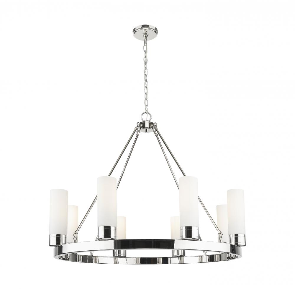 Boreas - 8 Light - 36 inch - Polished Nickel - Chandelier