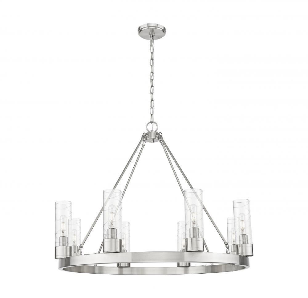 Boreas - 8 Light - 36 inch - Satin Nickel - Chandelier