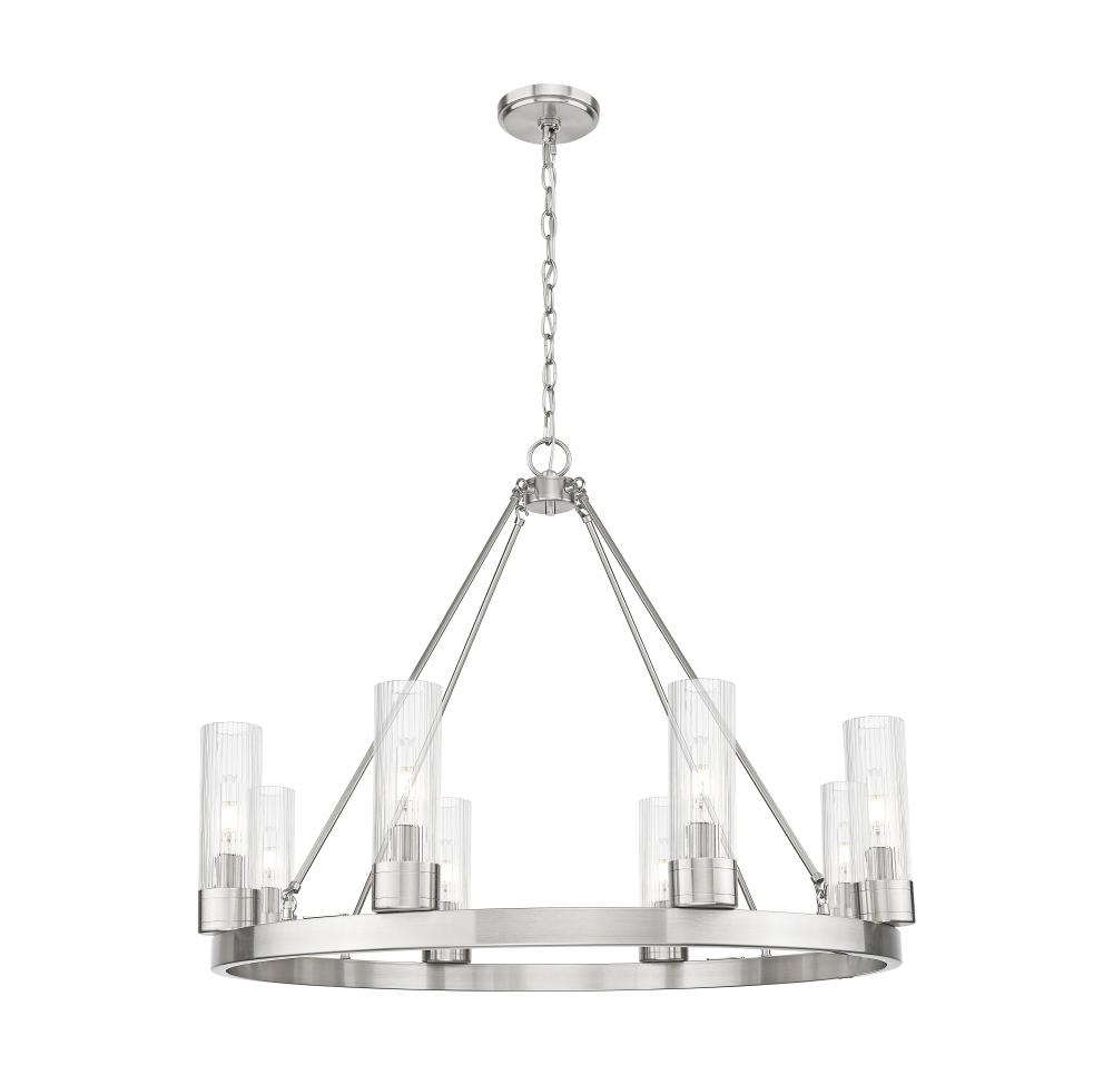 Boreas - 8 Light - 36 inch - Satin Nickel - Chandelier