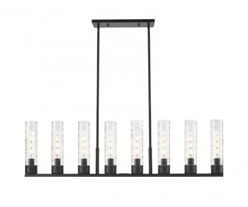 Boreas - 8 Light - 48 inch - Matte Black - Linear Pendant