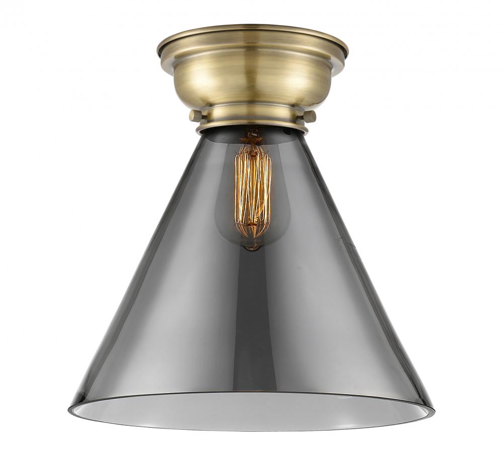 Cone - 1 Light - 12 inch - Antique Brass - Flush Mount
