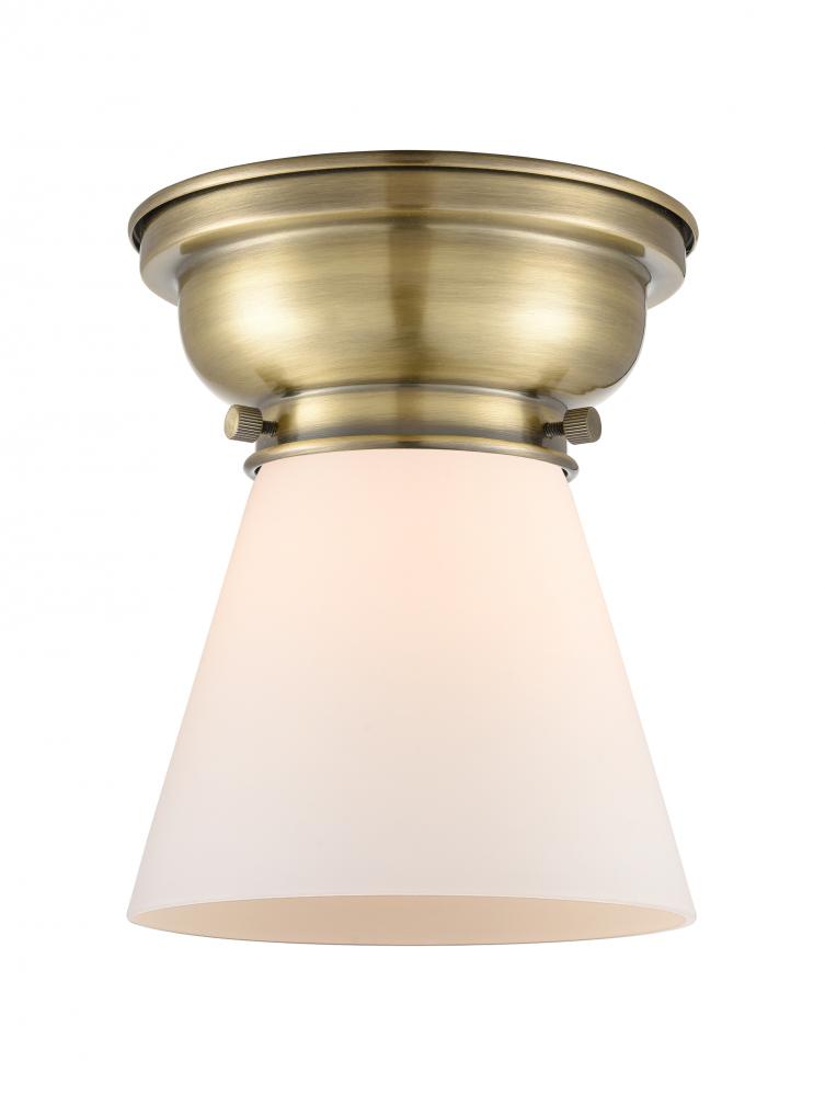 Cone - 1 Light - 6 inch - Antique Brass - Flush Mount