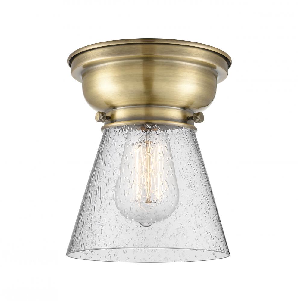 Cone - 1 Light - 6 inch - Antique Brass - Flush Mount