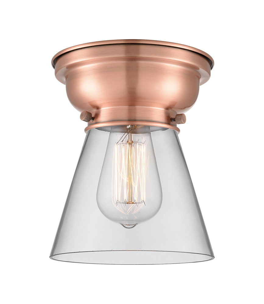 Cone - 1 Light - 6 inch - Antique Copper - Flush Mount
