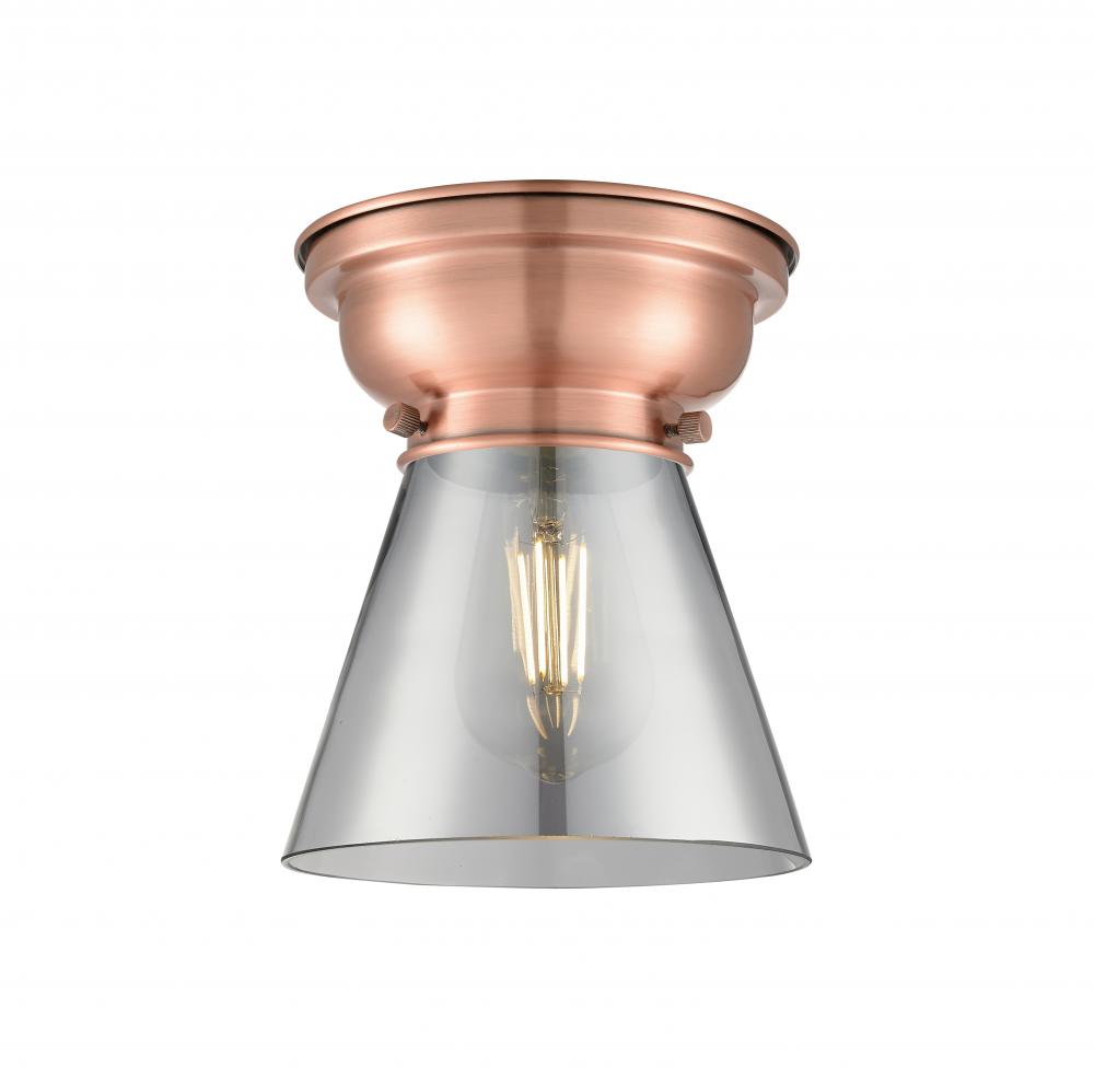 Cone - 1 Light - 6 inch - Antique Copper - Flush Mount