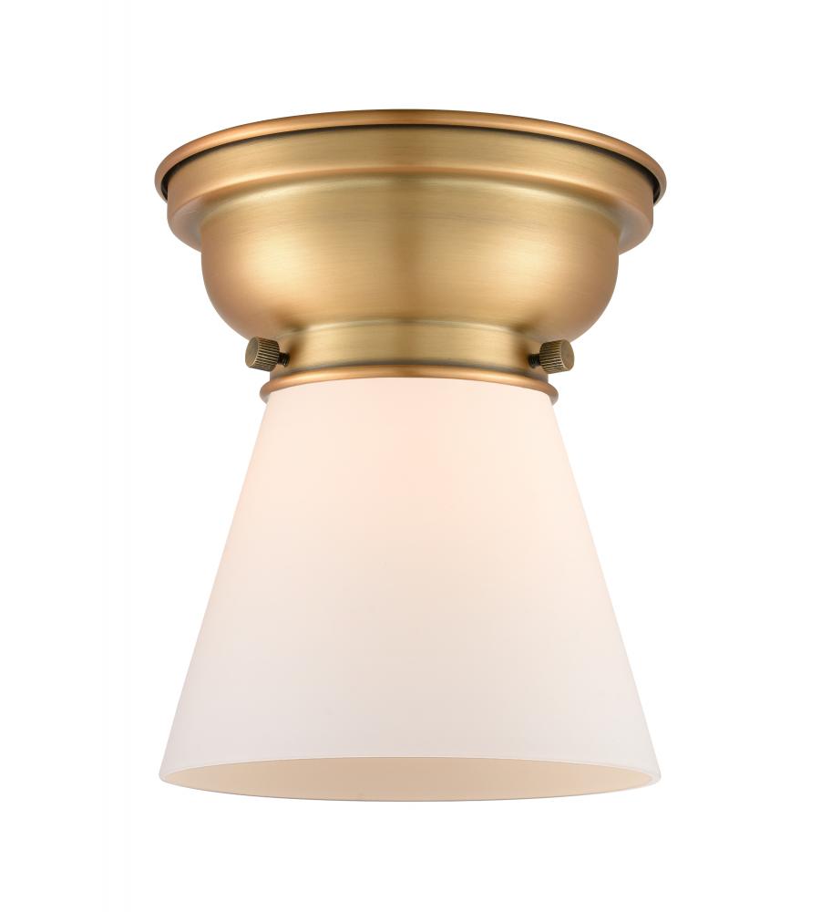 Cone - 1 Light - 6 inch - Brushed Brass - Flush Mount