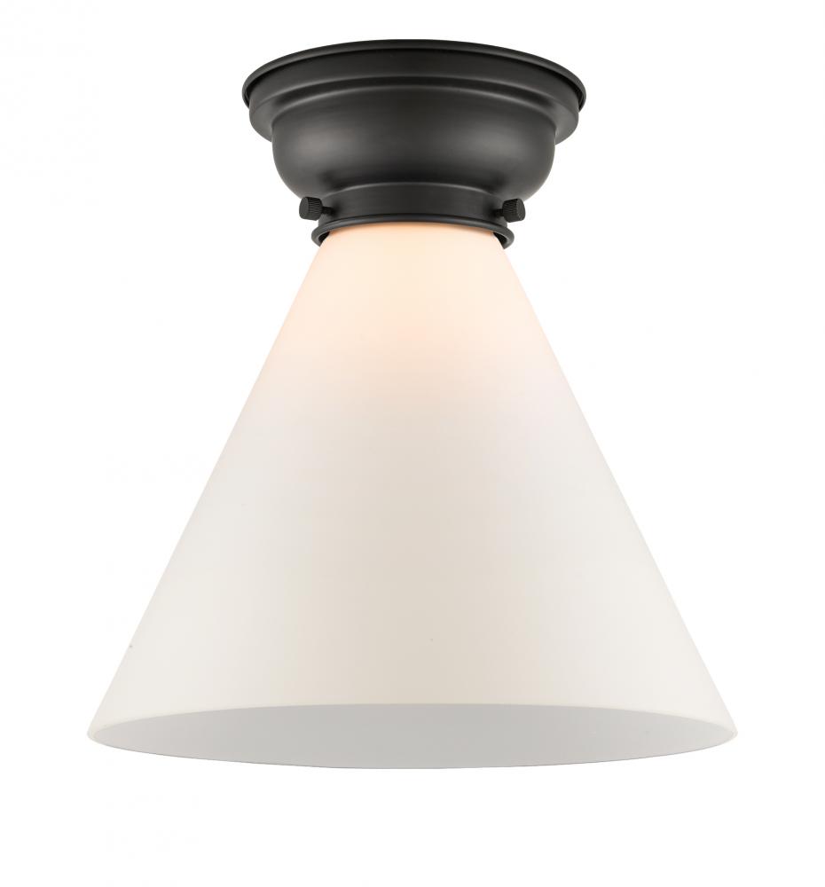 Cone - 1 Light - 12 inch - Matte Black - Flush Mount