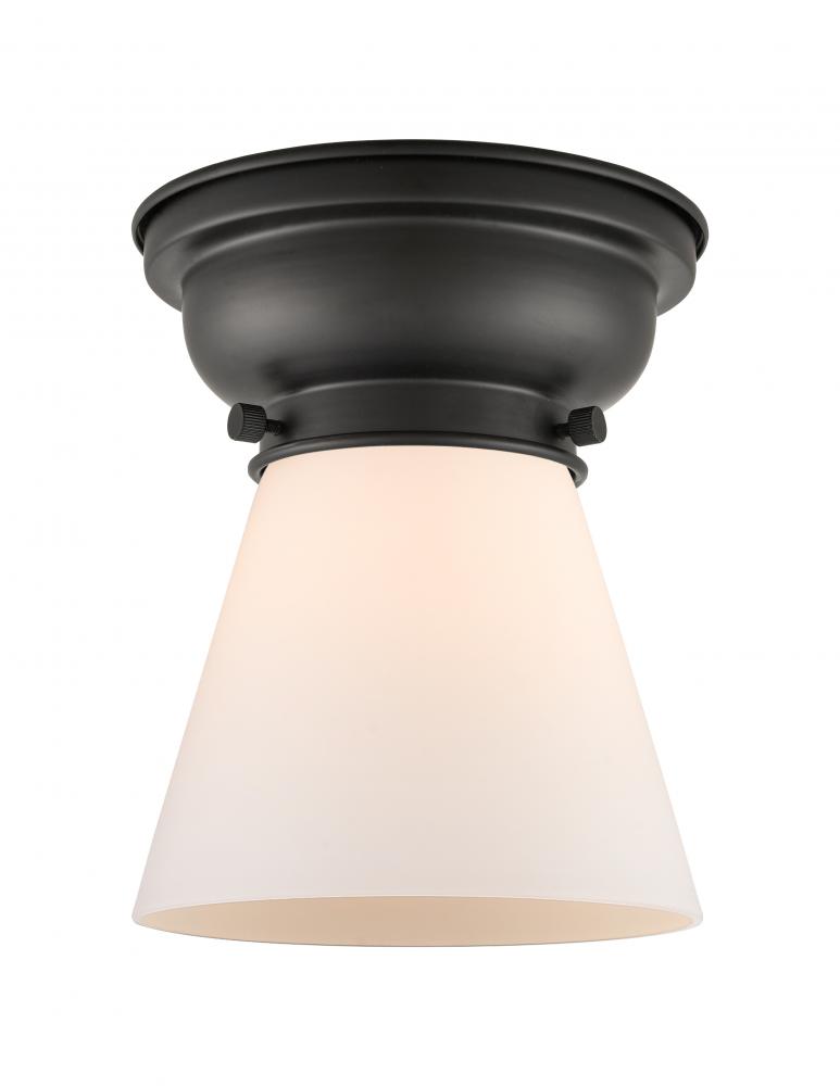 Cone - 1 Light - 6 inch - Matte Black - Flush Mount