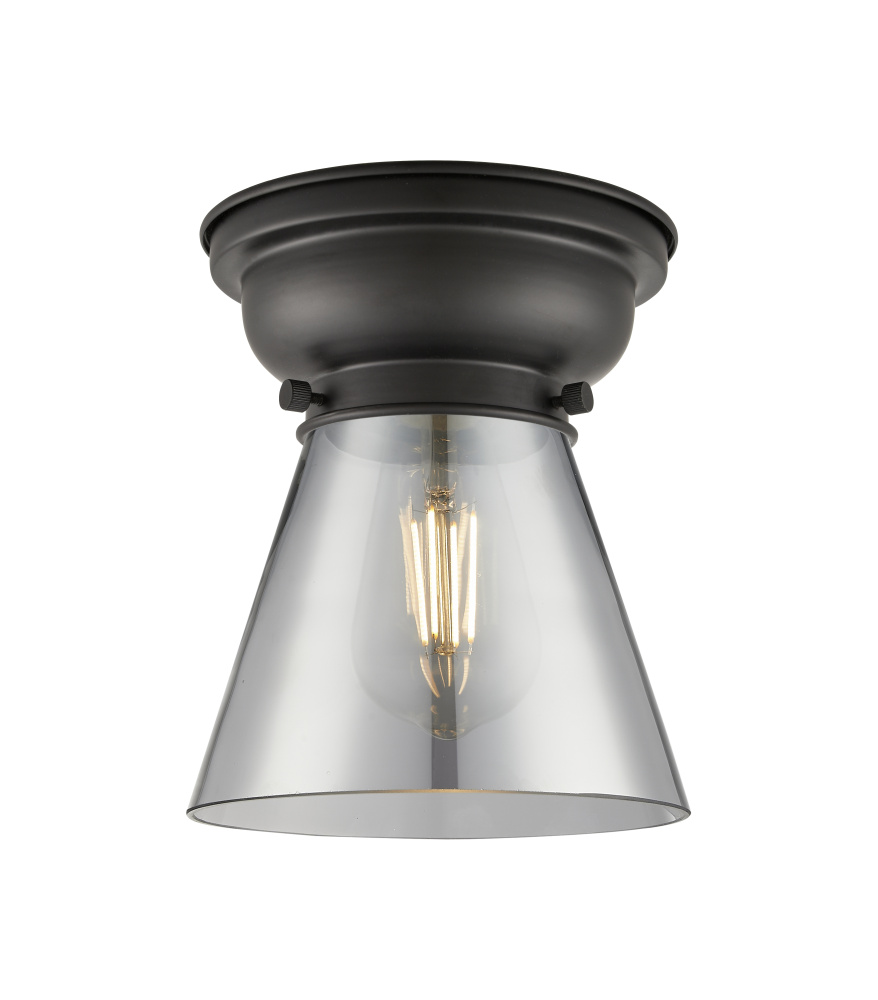 Cone - 1 Light - 6 inch - Matte Black - Flush Mount
