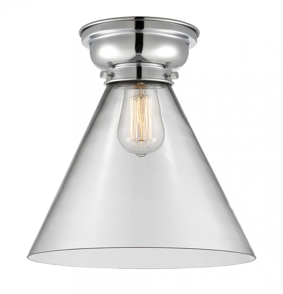 Cone - 1 Light - 12 inch - Polished Chrome - Flush Mount