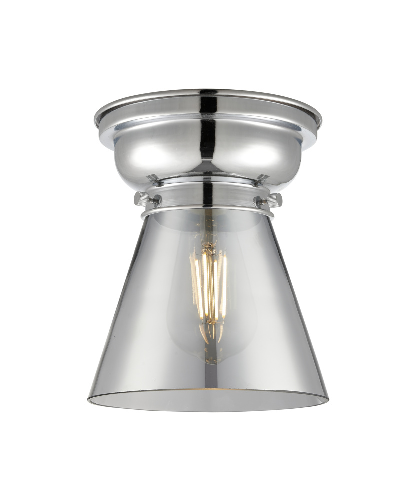 Cone - 1 Light - 6 inch - Polished Chrome - Flush Mount