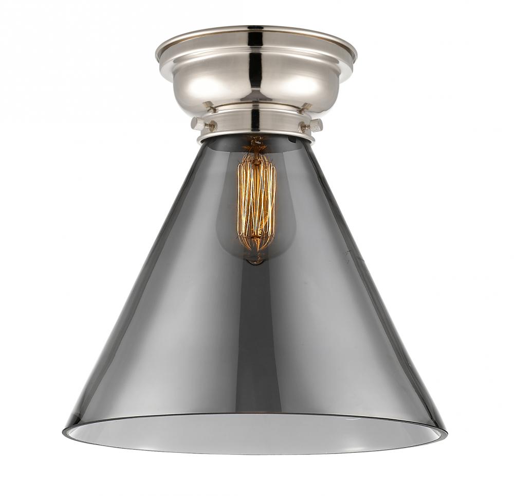 Cone - 1 Light - 12 inch - Polished Nickel - Flush Mount