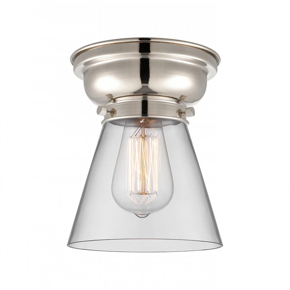Cone - 1 Light - 6 inch - Polished Nickel - Flush Mount