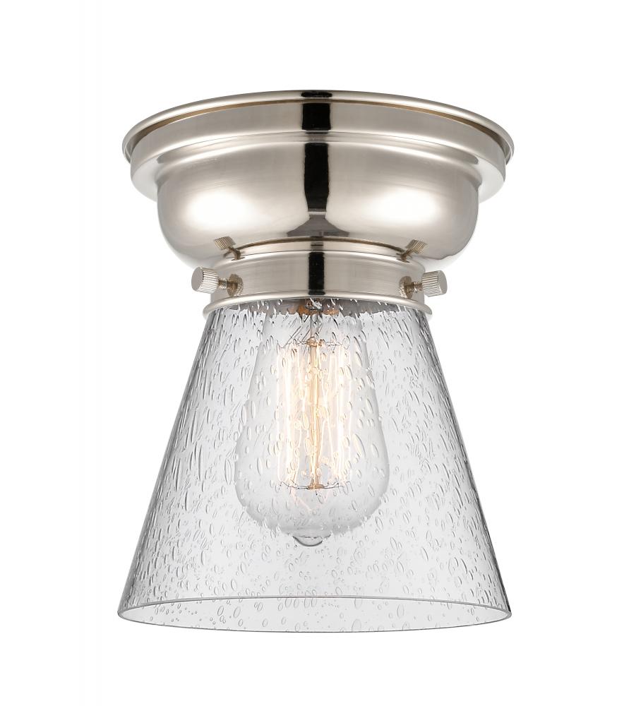 Cone - 1 Light - 6 inch - Polished Nickel - Flush Mount