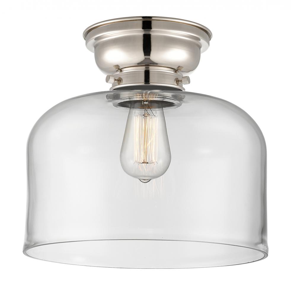 Bell - 1 Light - 12 inch - Polished Nickel - Flush Mount