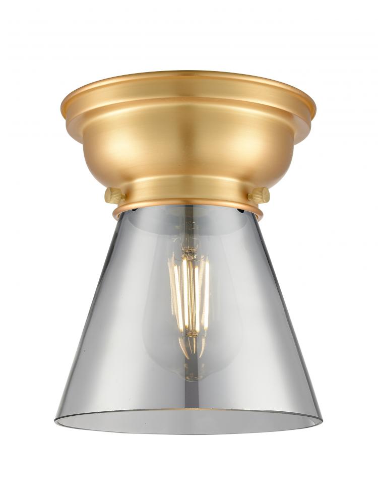 Cone - 1 Light - 6 inch - Satin Gold - Flush Mount
