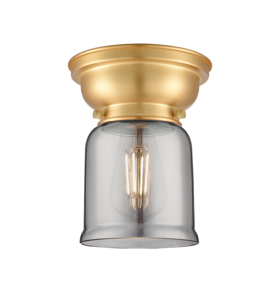 Bell - 1 Light - 6 inch - Brushed Satin Nickel - Flush Mount