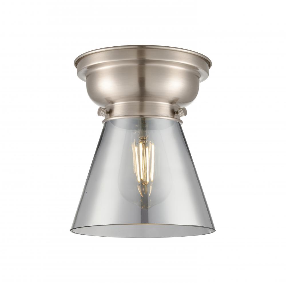 Cone - 1 Light - 6 inch - Brushed Satin Nickel - Flush Mount