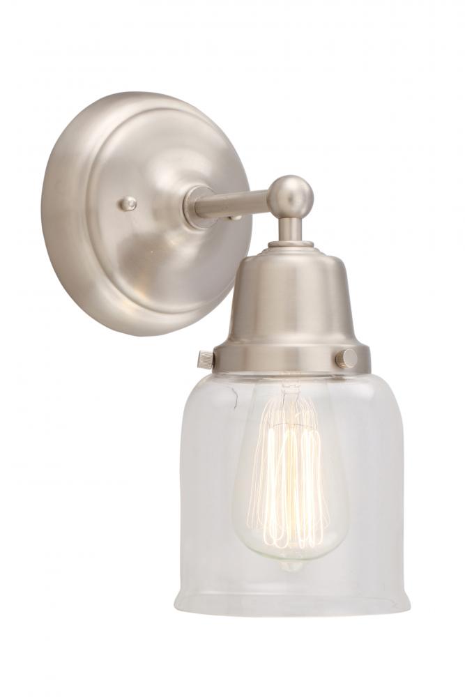 Bell - 1 Light - 5 inch - Brushed Satin Nickel - Sconce
