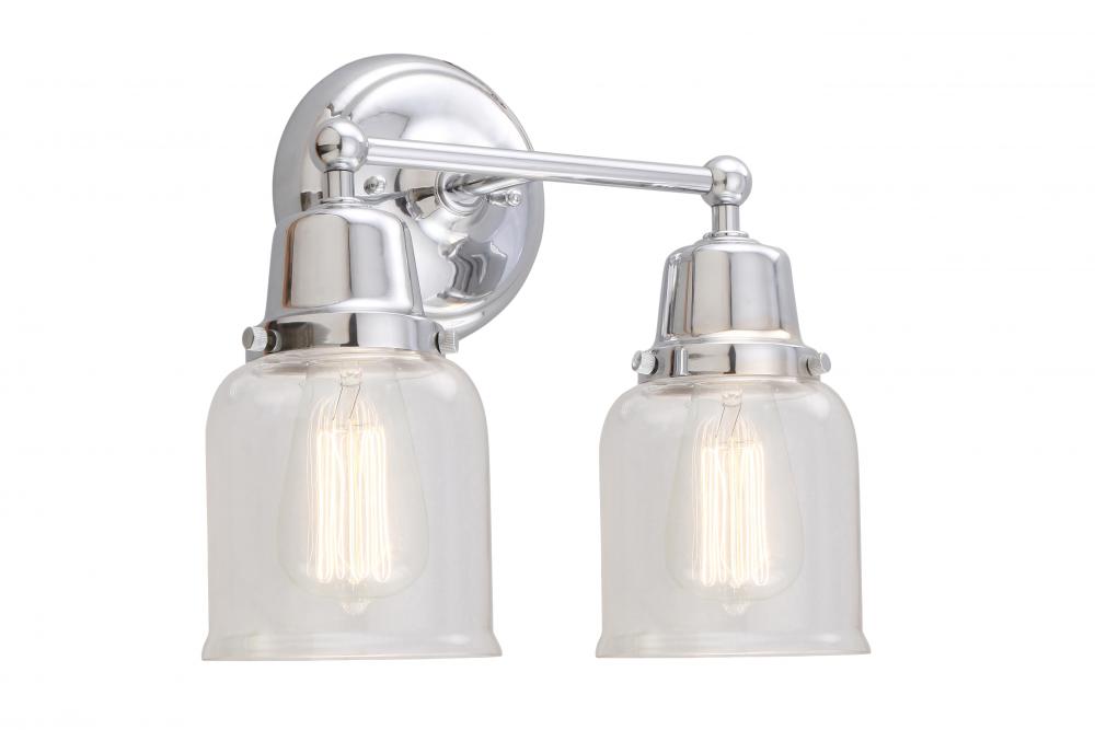 Bell - 2 Light - 13 inch - Polished Chrome - Bath Vanity Light
