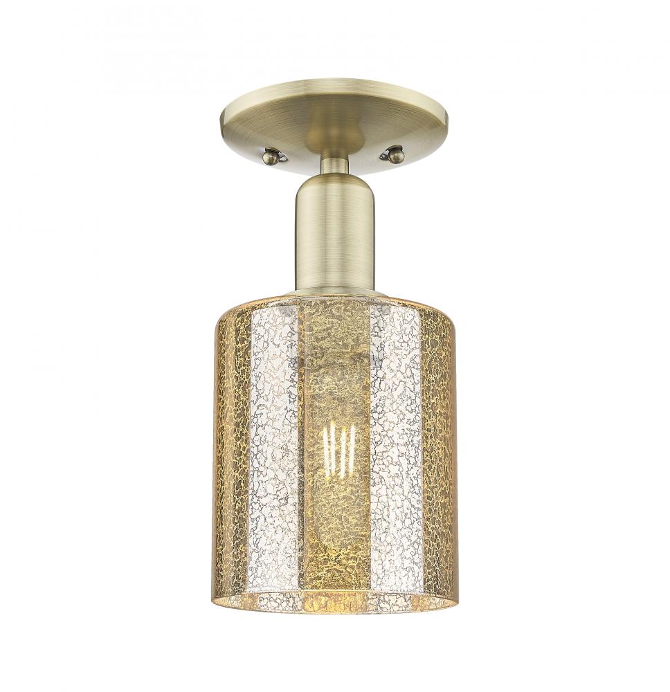 Cobbleskill - 1 Light - 5 inch - Antique Brass - Semi-Flush Mount