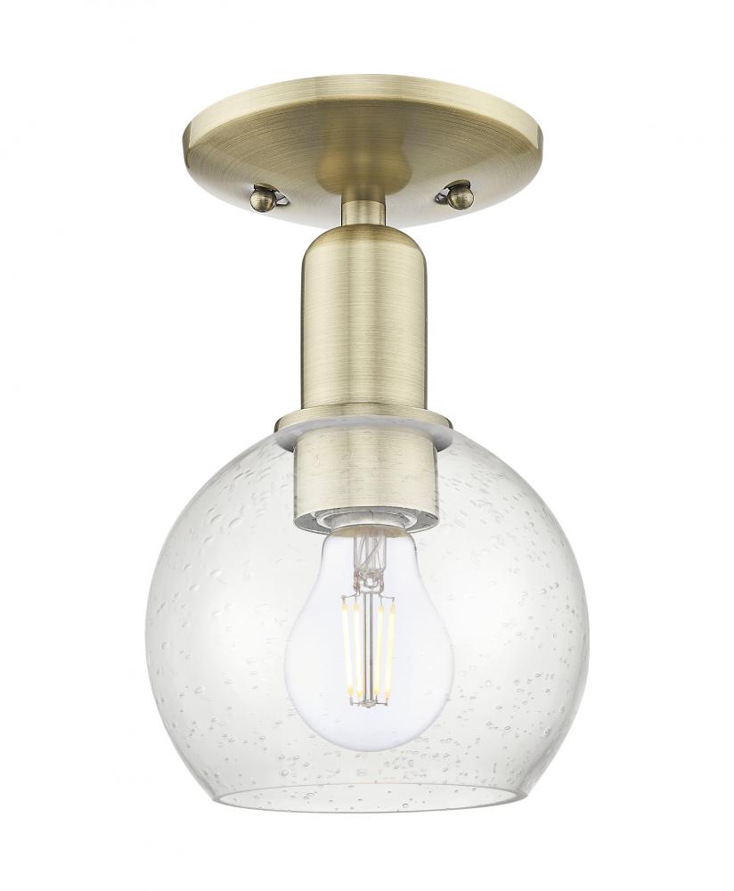 Athens - 1 Light - 6 inch - Antique Brass - Semi-Flush Mount