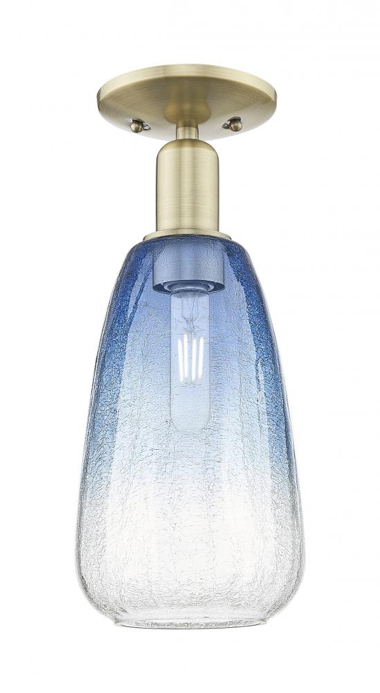 Brookhaven Almond - 1 Light - 6 inch - Antique Brass - Semi-Flush Mount