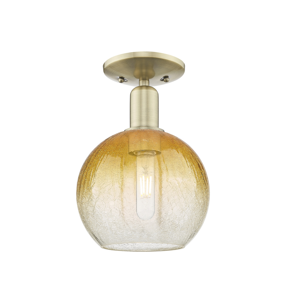 Brookhaven Globe - 1 Light - 6 inch - Antique Brass - Semi-Flush Mount