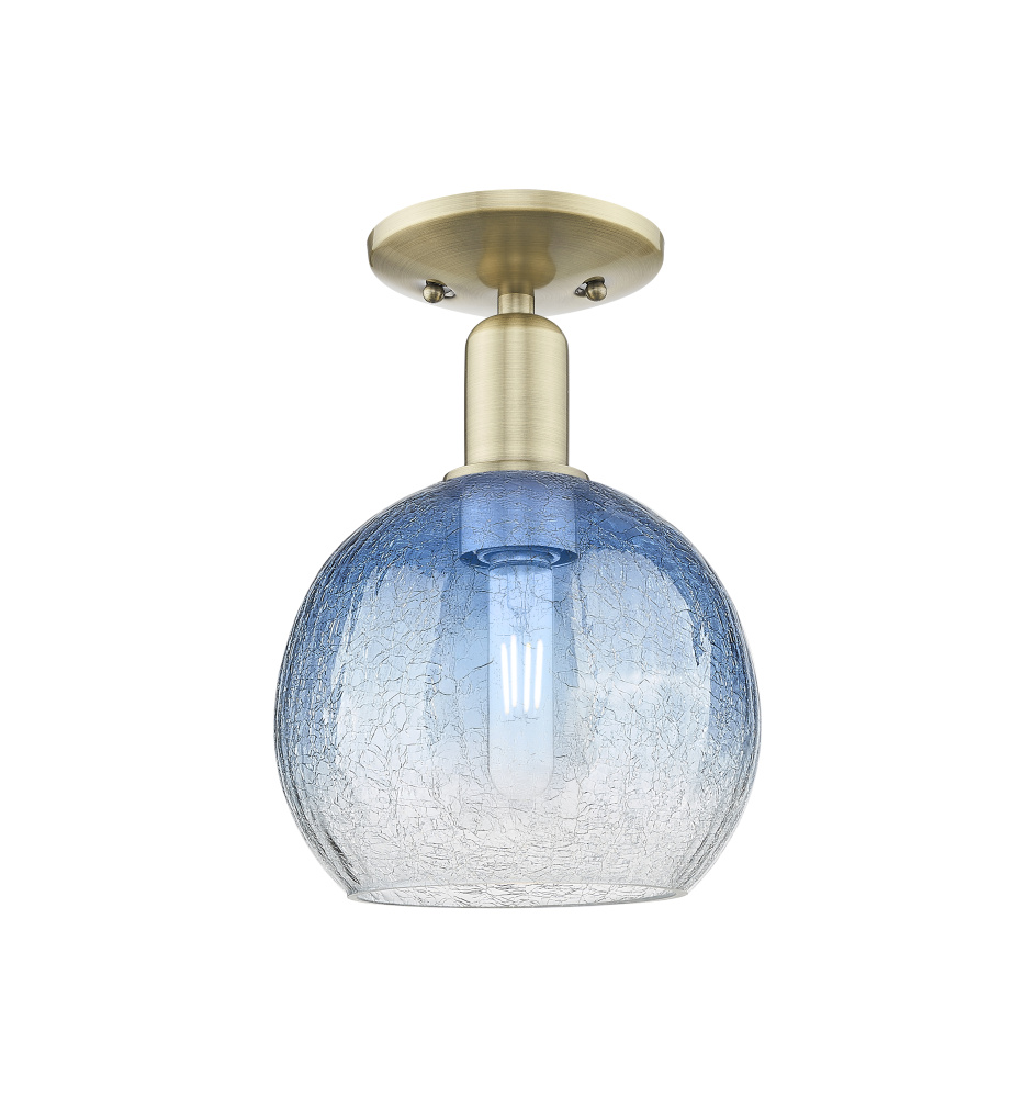 Brookhaven Globe - 1 Light - 6 inch - Antique Brass - Semi-Flush Mount